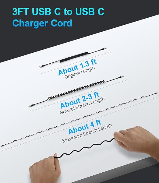 USB C to C 100W 3ft, Short Type C USBC Fast Charging Cable - Image 6