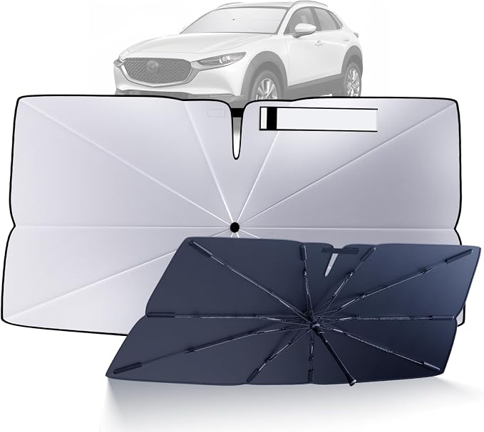 Windshield Sun Shade Umbrella for 2020-2025 Mazda CX-30 Accessories: Custom Fit by HIMUMOY