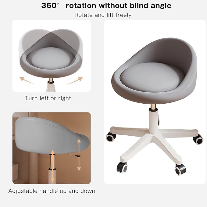 Rolling Stool Set of 3 Rolling Hydraulic Salon Stool - Image 3