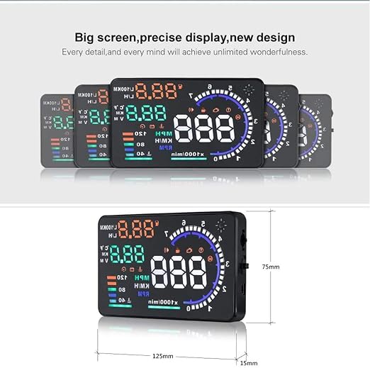 KAOLALI A8 HUD Display 5.5" Dash Screen Projector OBD2 Auto Gauge RPM MPH - Image 6