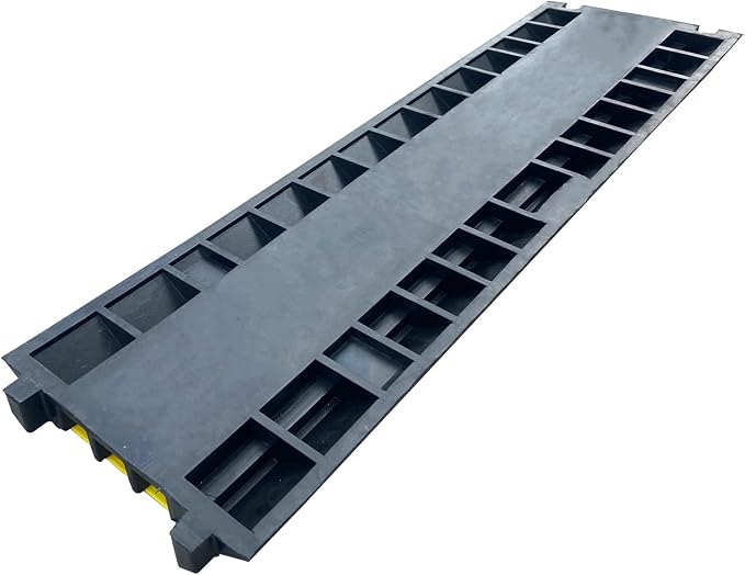 2 Pack Rubber Cable Ramp Hose Cable Protector Ramp 3 Channel 22000Lbs Load - Image 4