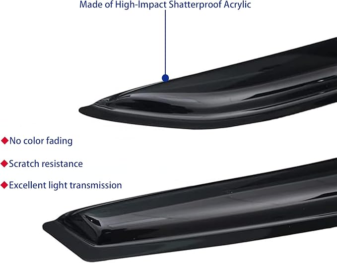 Window Visors Rain Guards fits 2011-2016 Elantra Sedan, Out-Channel Window Wind - Image 6