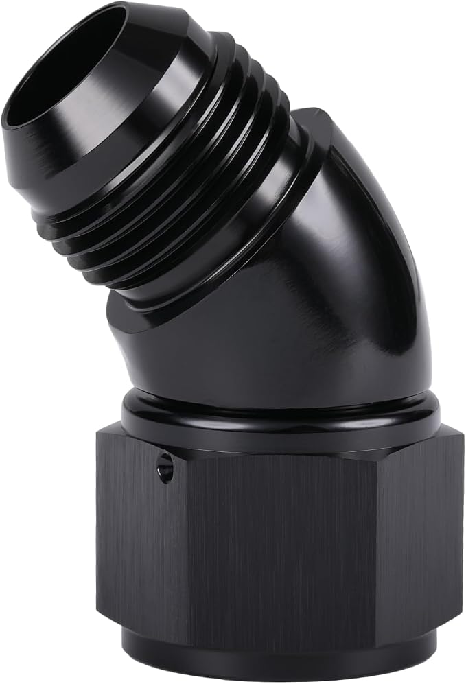 45 Degree 12AN Male to 12AN Female Swivel Full Flow Fitting Adapter Coupler by Podavelle