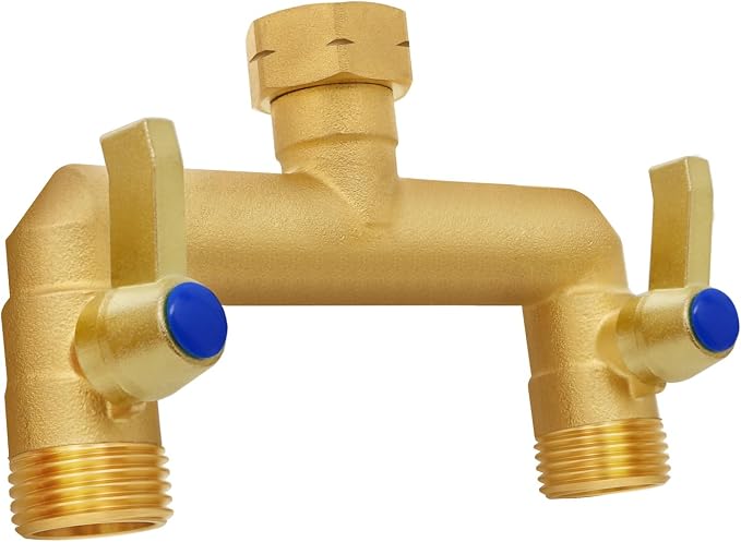 Brass Garden Hose Splitter, Garden Hose Splitter 2 Way Heavy Duty, by Unknown