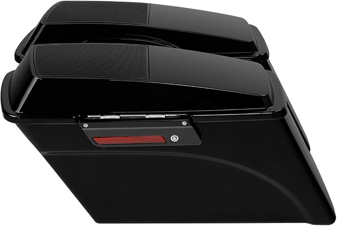 XFMT Glossy Black Hard Saddlebags W/ 6x9 Speaker Lids Black Latches - Image 2
