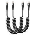 Coiled USB C to C Cable for Car 5FT, USB Type C Charger Cable 100W Short USBC by PRAKIE