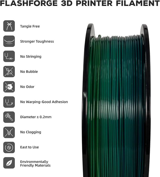 FLASHFORGE PLA Filament 1.75mm, 3D Printer Filament 1kg Spool, Dimensional - Image 2