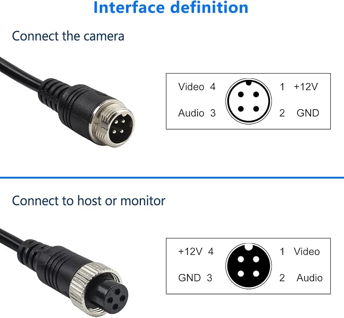 Car Video 4-Pin Aviation Extension Cable - Image 2
