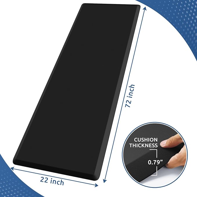 KitchenClouds Kitchen Mat Cushioned Anti Fatigue Rug 22"x72" Waterproof - Image 2