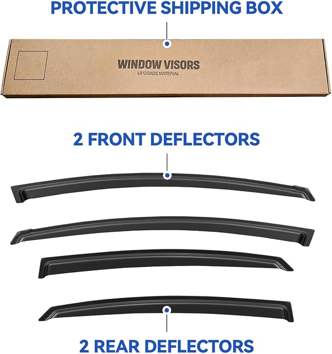 Window Visors Rain Guards for 2011 2012 2013 2014 Hyundai Sonata, Out-Channel - Image 5