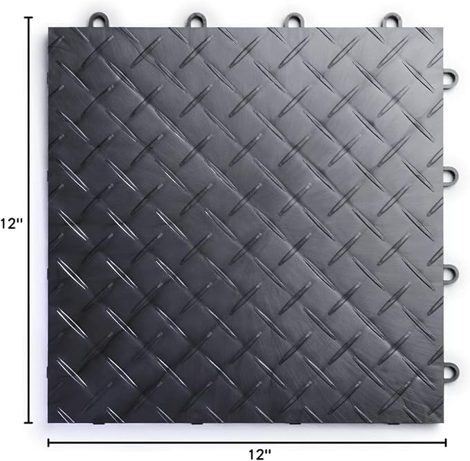 Big Floors RaceDeck Diamond Plate Design, Durable Interlocking Modular Garage - Image 8