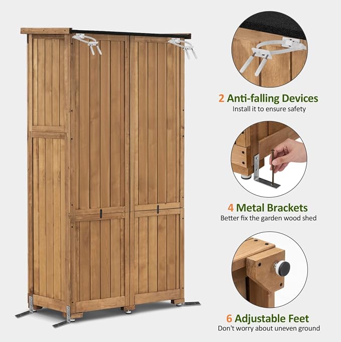 MCombo Outdoor Storage Cabinet, Garden Storage Shed, Outside Vertical Shed - Image 6
