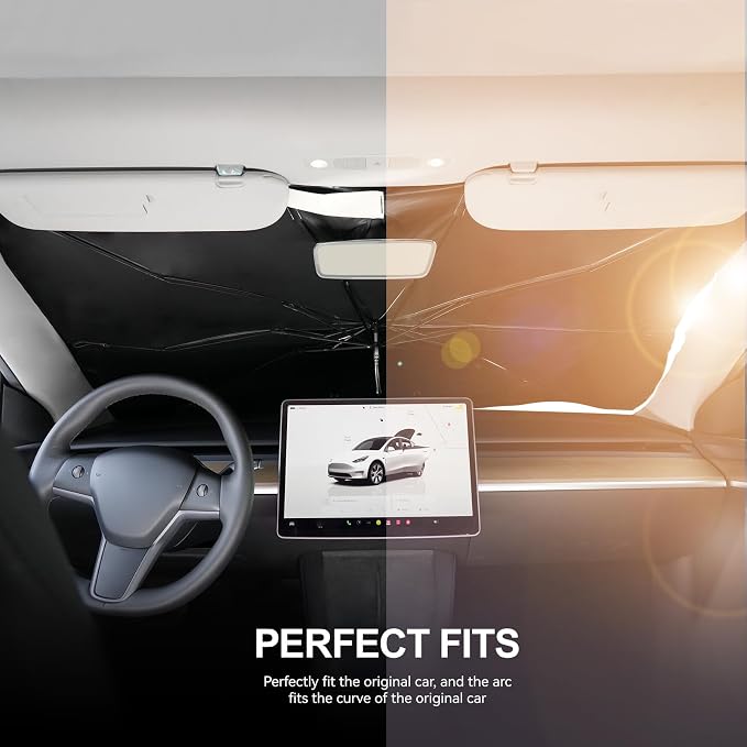 2017-2026 Upgraded for Tesla Model Y 3 S Sunshade, Portable Foldable Sunshade - Image 2