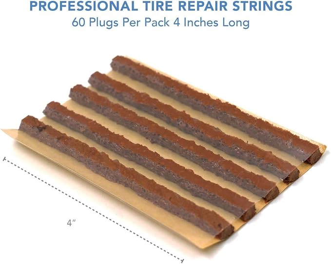 CKAuto 60pcs 4" Brown Tire Repair Strings, Automotive Tool Tire Repair Plugs - Image 2
