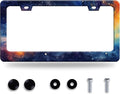 Watercolor Galaxy License Plate Frame Colorful Starry Sky License Plate by GORSNKYE