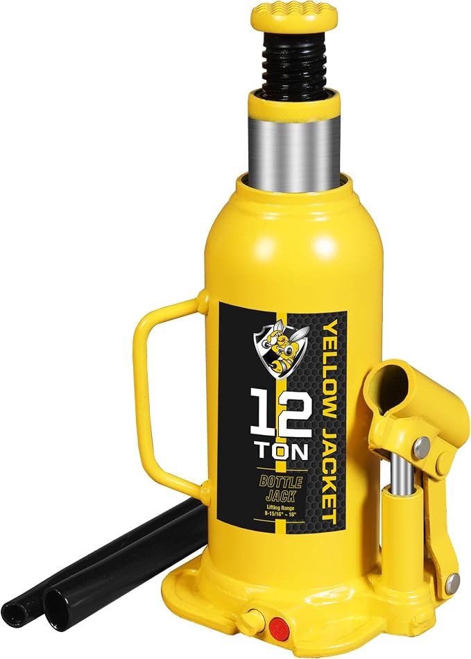 YELLOW JACKET 12 Ton Muti-Directional Welded Bottle Jack, Horizontal Bottle by YELLOWJACKET