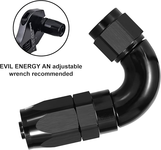 EVIL ENERGY 10AN 120 Degree One Piece Full Flow Hose End Fitting Swivel - Image 4