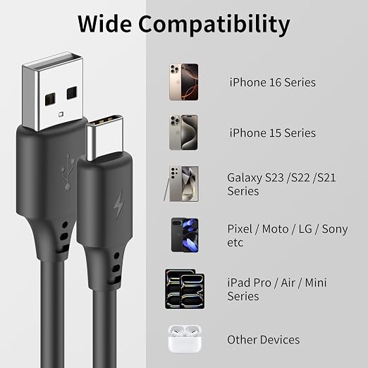 Coiled USB C Cable for Car 2Pack 3ft, USB to USBC Coiled Cord for iPhone 16 15 - Image 7