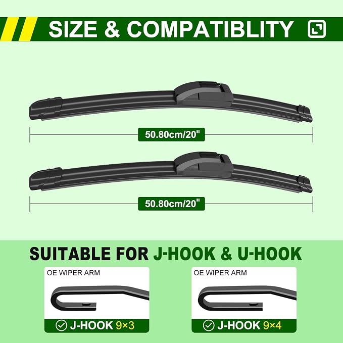 QUALITY 20in + 20in Premium All-Season Windshield Wiper Blades - Image 2