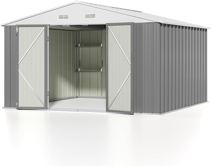 Patiowell 10 x 10 FT Metal Outdoor Storage Shed by Patiowell
