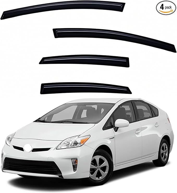 Window Visors Rain Guards fits 2010-2015 Prius, Out-Channel Window Wind by Unknown