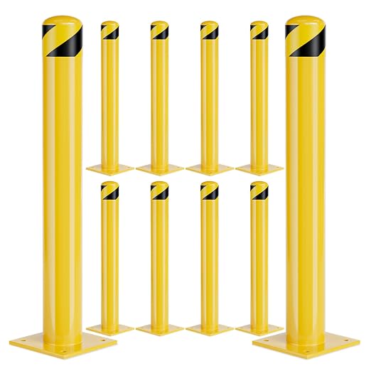 Safety Bollard Post, 48 Inch Height Steel Bollards, 4.5 Inch Diameter Parking by SpecializeinYourNeeds