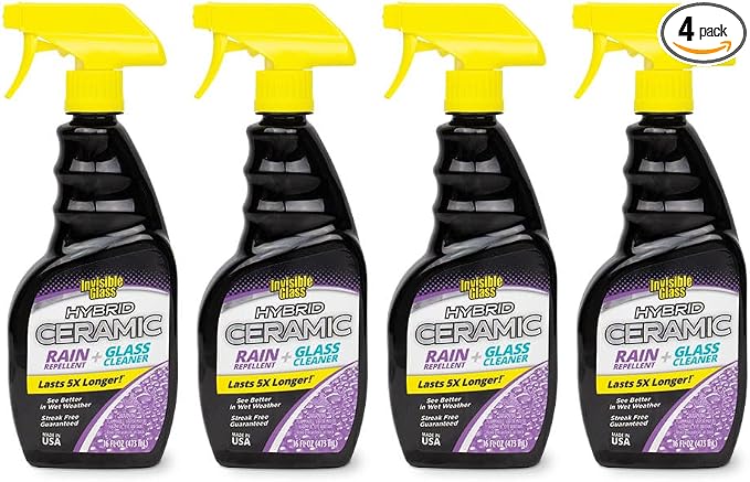 Invisible Glass 92183-4PK Hybrid Ceramic Rain Repellent and Glass Cleaner by InvisibleGlass