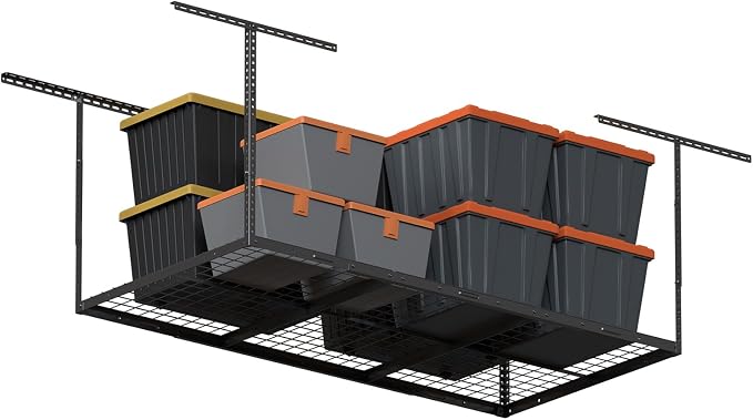 3x6ft Overhead Garage Storage Rack, Heavy Duty Metal Ceiling Shelf, 450lbs - Image 7
