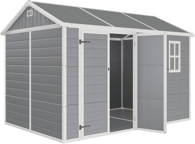 10.5x7.6x7.5 ft Outdoor Resin Storage Shed - Image 8