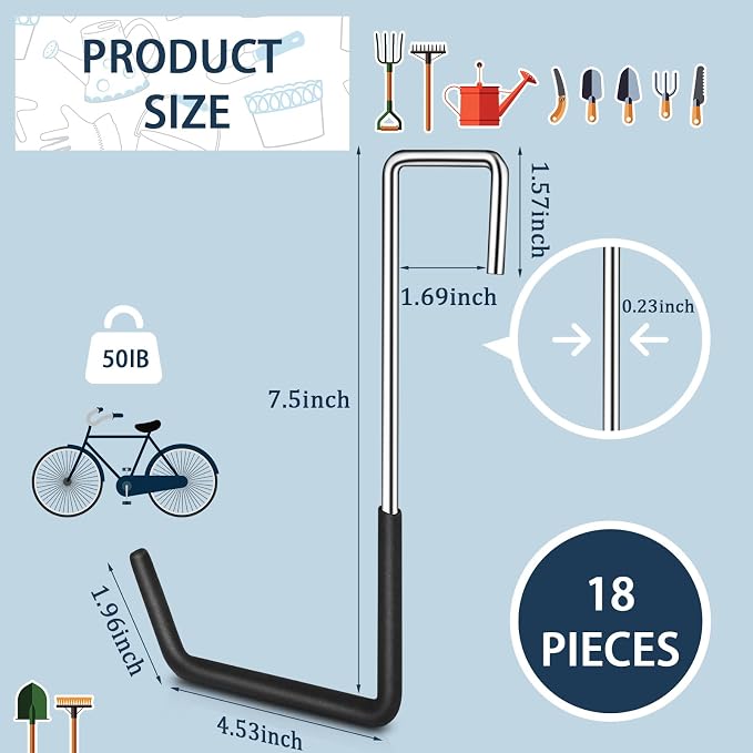 18 Pack Heavy Duty Rafter Hooks - Image 2