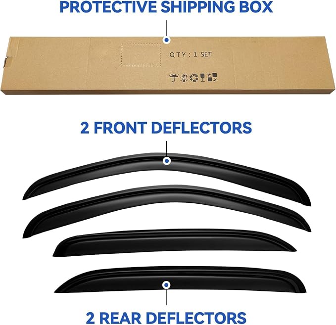 Window Visors Rain Guards for 2007-2013 Chevy Silverado/GMC Sierra - Image 6