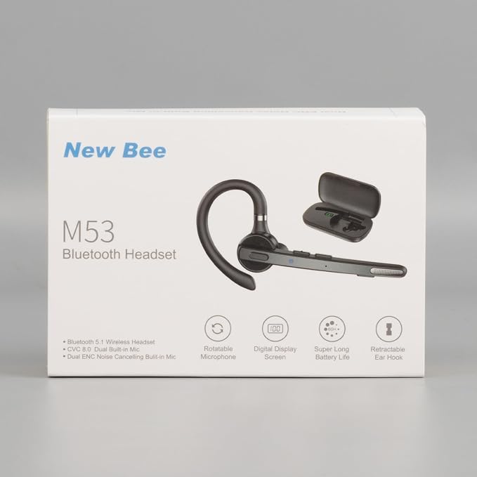 New bee Bluetooth Headset, 72H Talktime Wireless Bluetooth Earpiece - Image 10