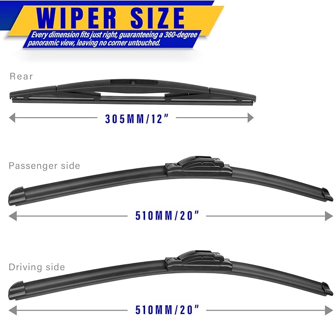 3 wipers Replacement for 2003-2009 Honda Element/2009-2014 Nissan Cube - Image 2