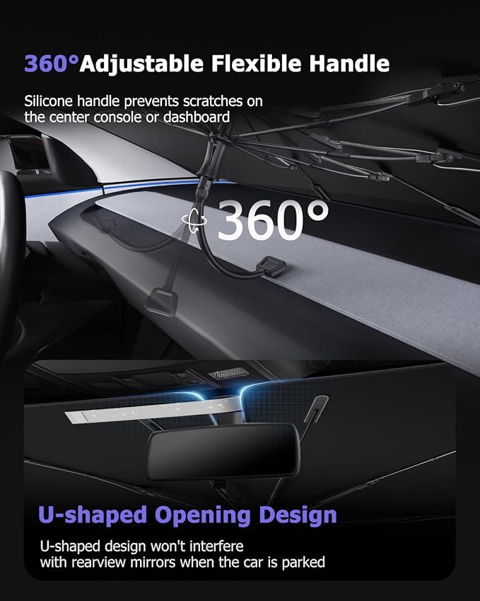 2025 Upgrade Car Windshield Sun Shade Windshield Sunshade Umbrella Protect Car - Image 6