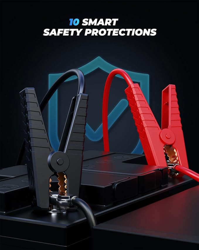 6000A Car Jump Starter, 12V Battery Jumper Starter Portable Large LCD Display - Image 4