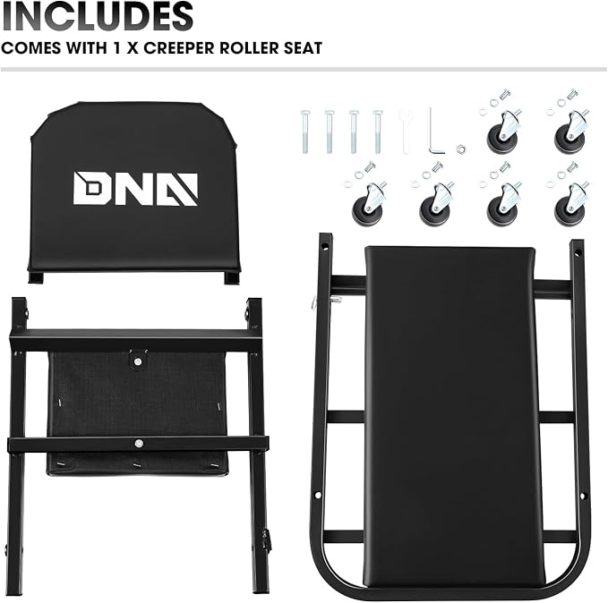 DNA MOTORING 40 Inches Folding 2 in 1 Rolling Z Creeper, Adjustable Roller - Image 2