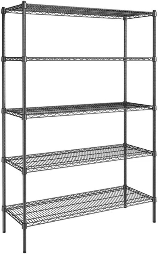 Black 5-Tier Metal Adjustable Freestanding Garage Storage Wire Shelving Unit - Image 3