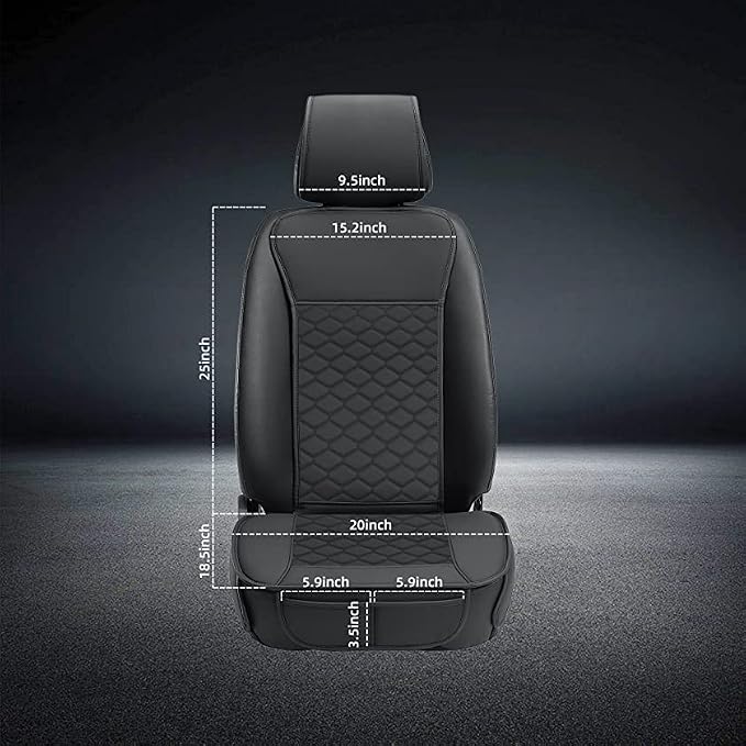 Elantrip 2PCs Front Car Seat Covers Leather Water Proof Seat Protector - Image 6