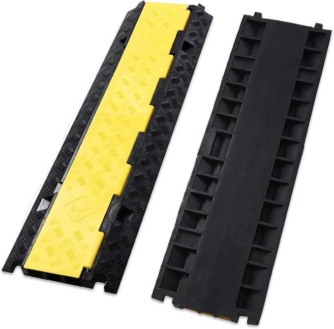 CXRCY Cable Ramp 2 Pack of 3 Channel PVC Rubber Cable Protector, 44000lbs - Image 9