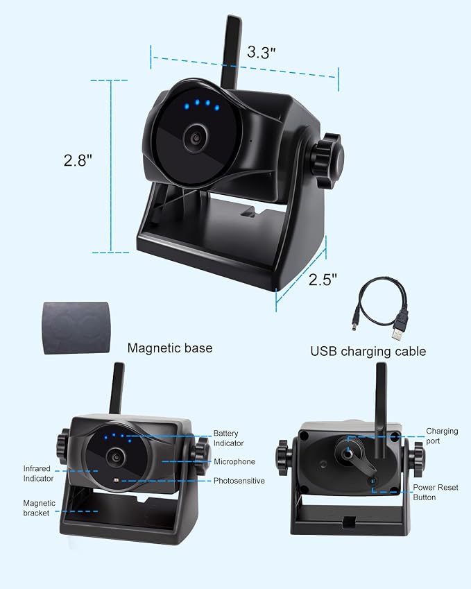 1080P Magnetic Wireless Backup Camera, WiFi Hitch Camera - Image 9
