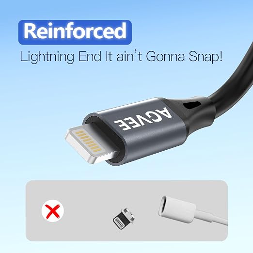 AGVEE 3ft Coiled Short USB-C to Lightning Charging Cable 30W PD Fast Charger - Image 6