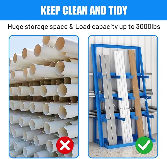 Yeeoy Steel Vertical Bar Rack, Lumber Storage Rack - Image 9