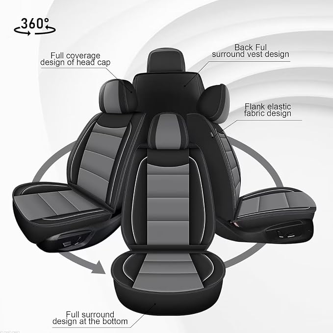 YORKNEIC Leather Car Seat Covers Fit - Image 7