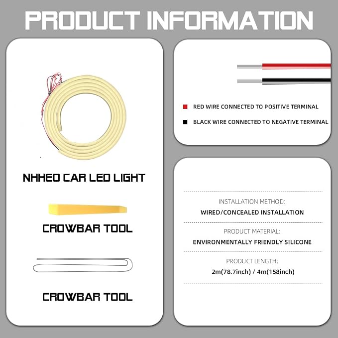 Car LED Strip Light For Trunk, 79Inch IP67 Silicone Waterproof Neon Light Strip - Image 8