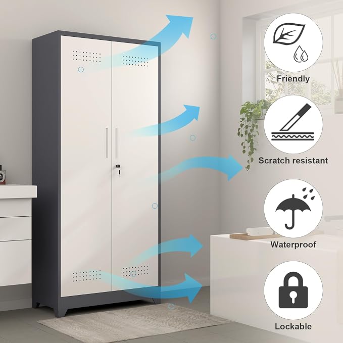 GREATMEET 72.8" H Metal Garage Storage Cabinets - Image 5