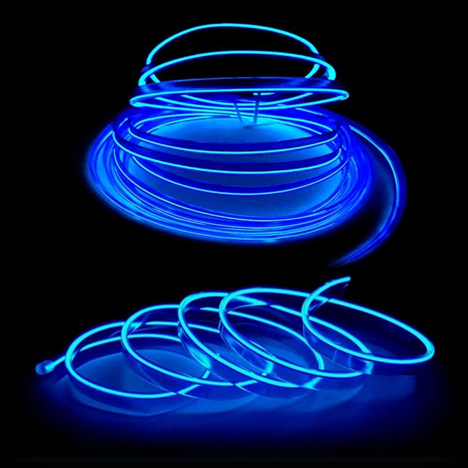 El Wire Blue Interior Car LED Strip Lights, 5M Neon Wire USB 5V - Image 3