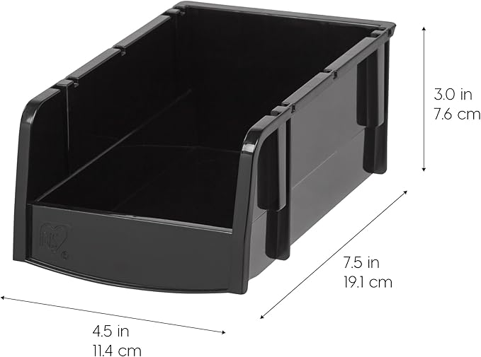 IRIS USA Stackable Storage Bins Open Front, 12 Pack, Plastic Hanging Organizer - Image 4
