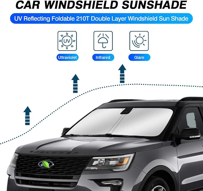 KUST Windshield Sun Shade for 2011-2019 Ford Explorer SUV Accessories, Custom - Image 2