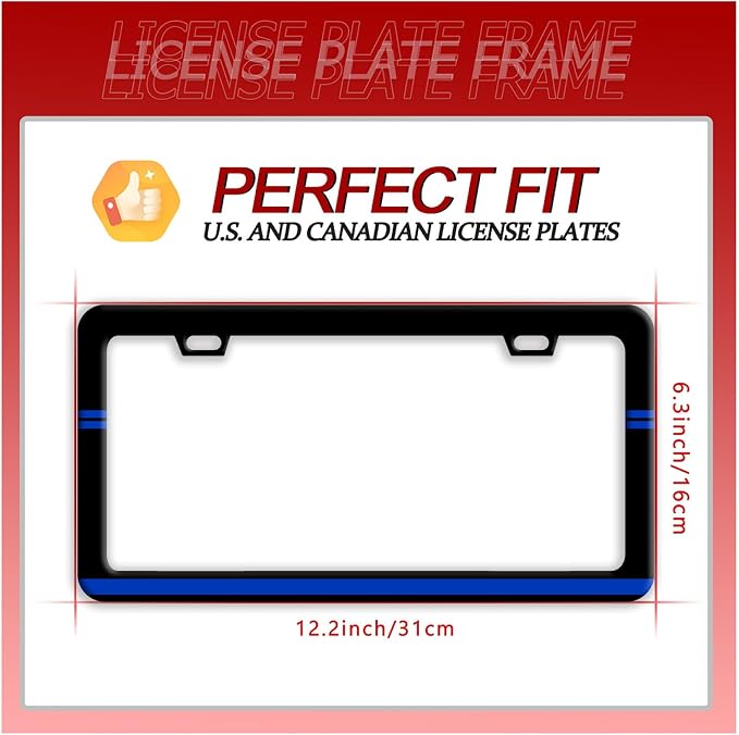 Thin Blue Line License Plate Frame Patriotic License Plate Frames Funny - Image 7