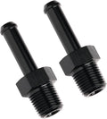 1/8 NPT Male to 1/4" Hose Barb Fitting Adapter Nipple Straight Aluminum Black by Podavelle